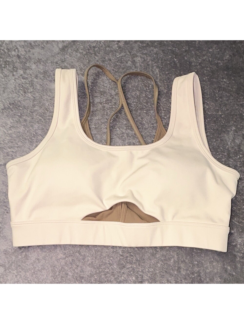ZYIA Active Cocoa & Cream Streamline Sports Bra Women’s XL Athletic